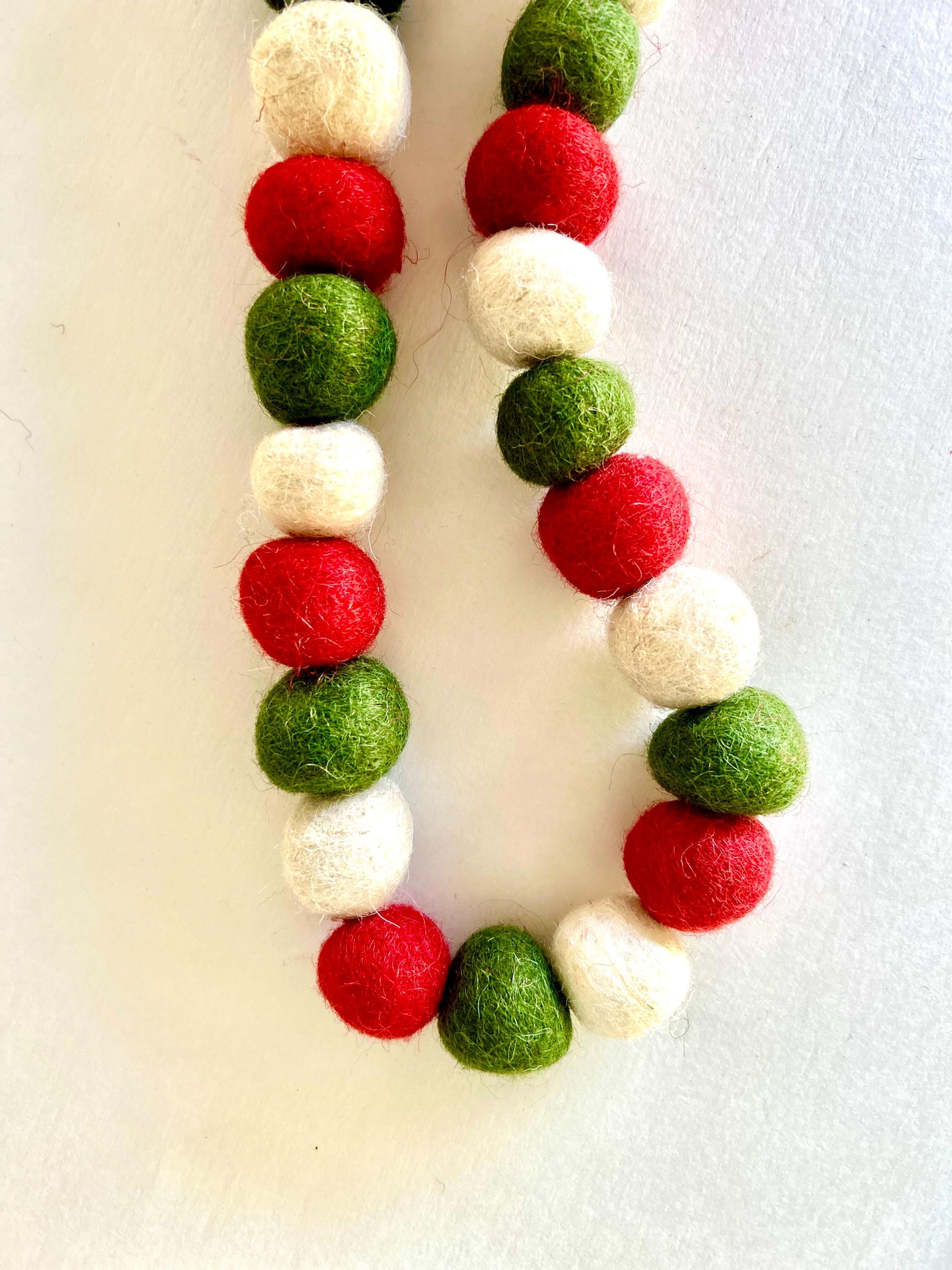 Felt Ball Christmas Garland, Reindeer Tassel Swag