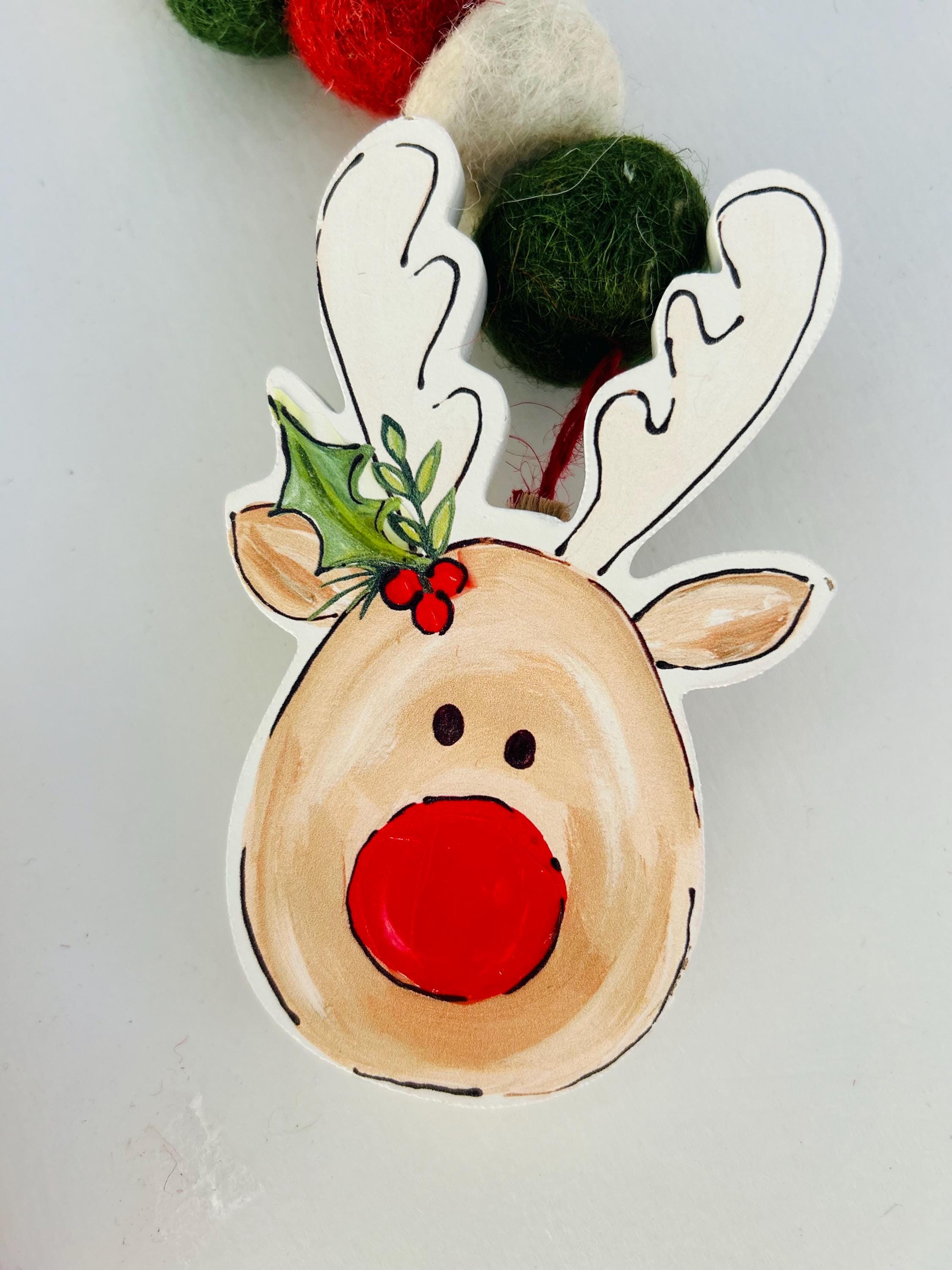 Felt Ball Christmas Garland, Reindeer Tassel Swag