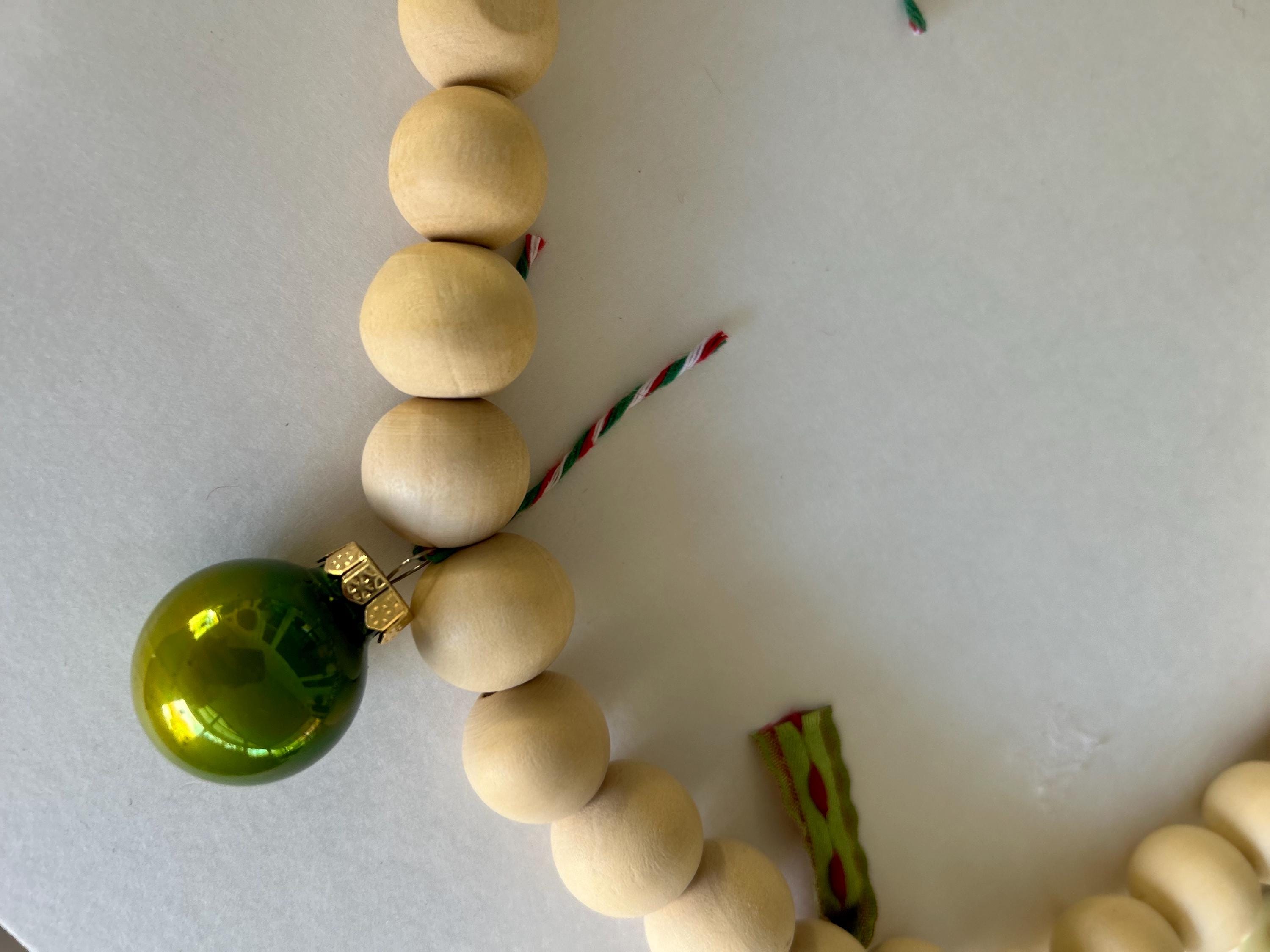 Garland Wood Bead, Christmas Ornament Garland, Swag, Christmas Decor, Mantle Garland, Ornament, Farmhouse, Woodland, Rustic, Tassels, Tree