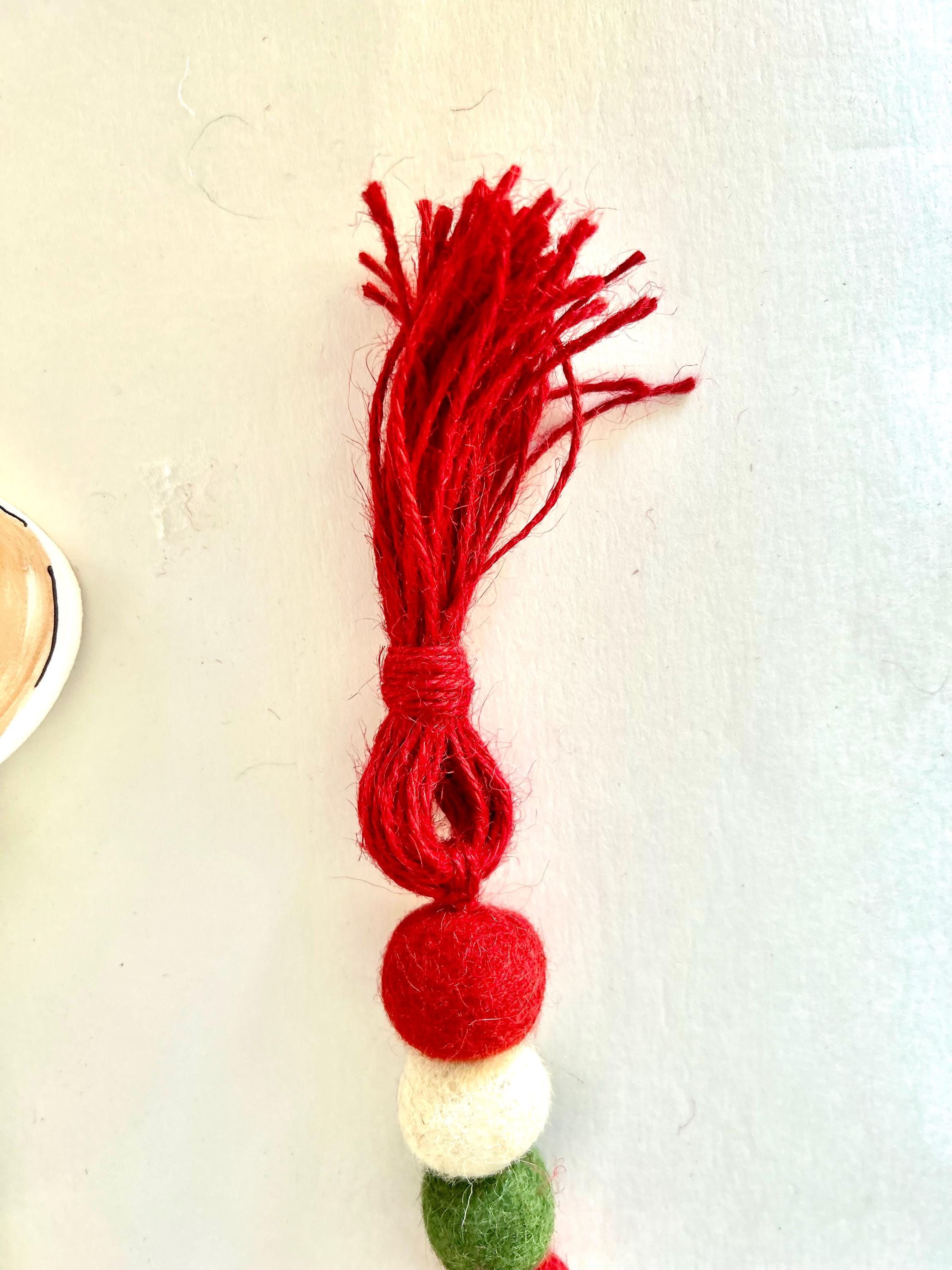 Felt Ball Christmas Garland, Reindeer Tassel Swag