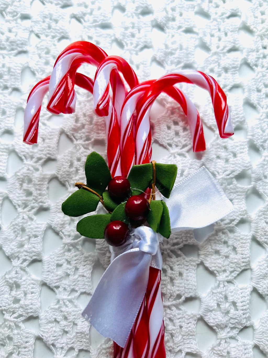 Candy Cane Christmas Ornament Bundle  Farmhouse Holiday Decor, Set of 6