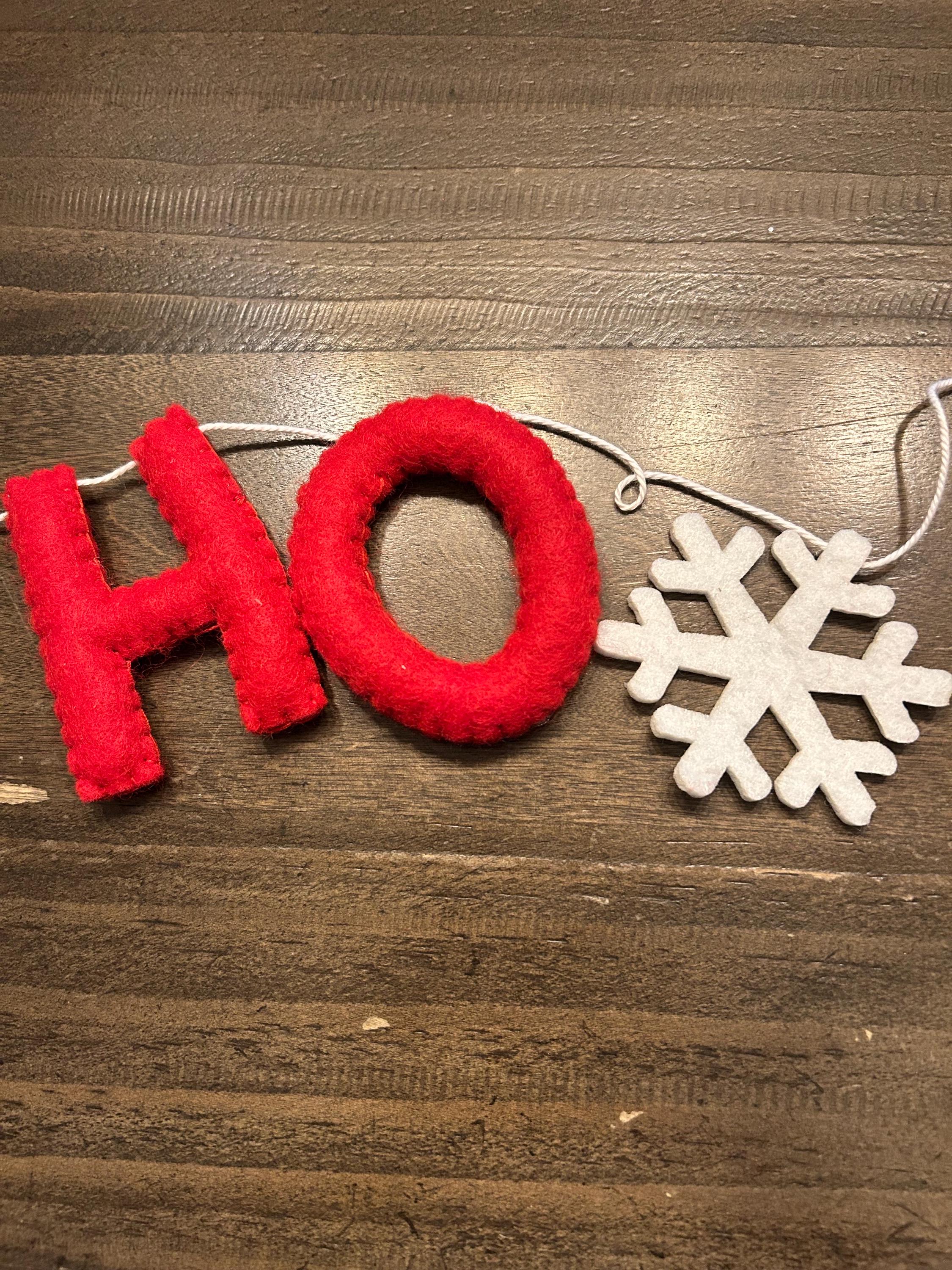 Felt Christmas Garland  Handmade Santa & Snowflake Holiday Banner
