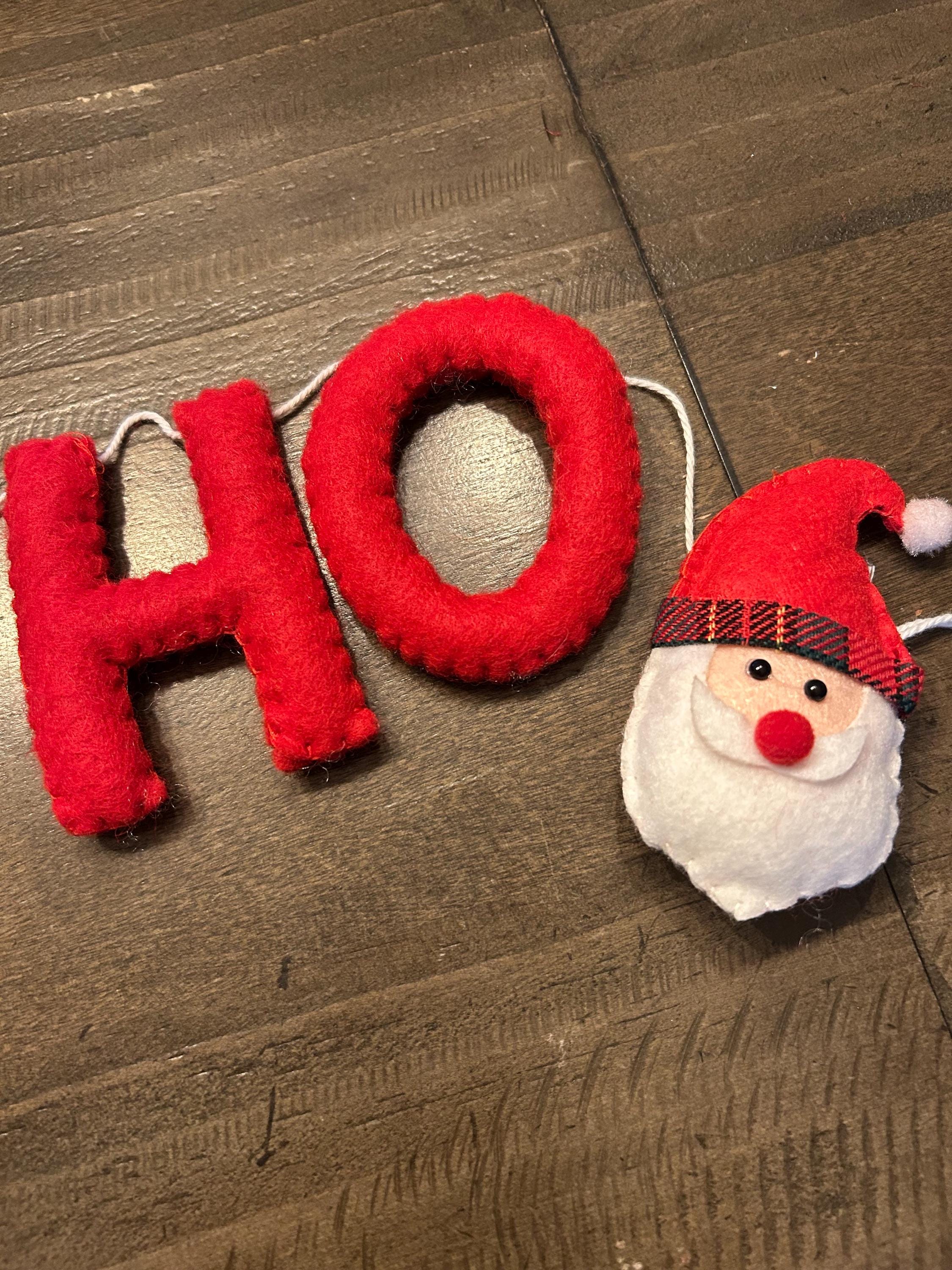 Felt Christmas Garland  Handmade Santa & Snowflake Holiday Banner