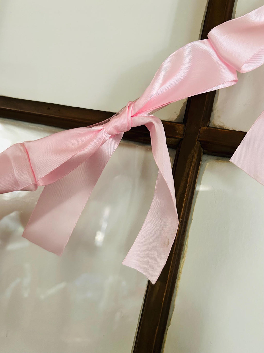 Handmade Pink Satin Ribbon Garland  Baby Shower Decor, Valentine's Day, 6 Foot