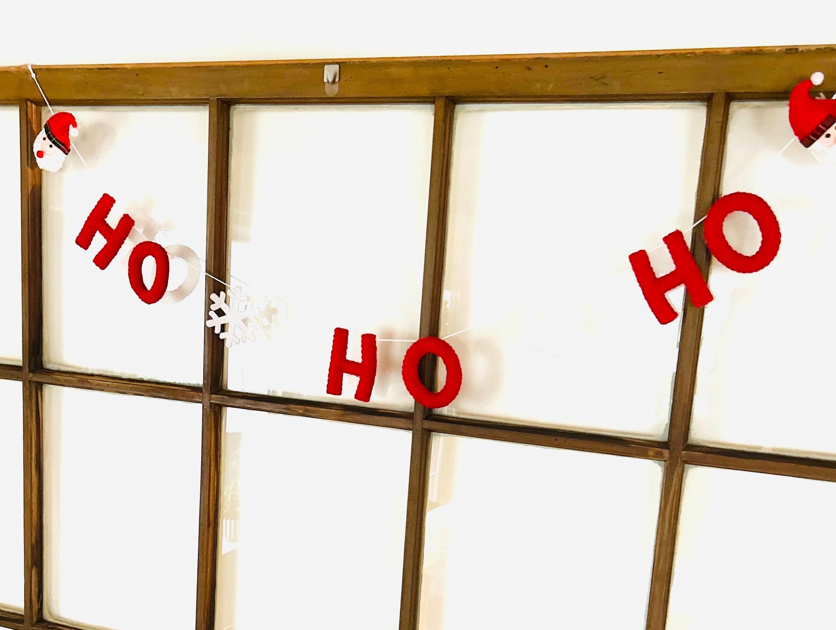 Felt Christmas Garland  Handmade Santa & Snowflake Holiday Banner