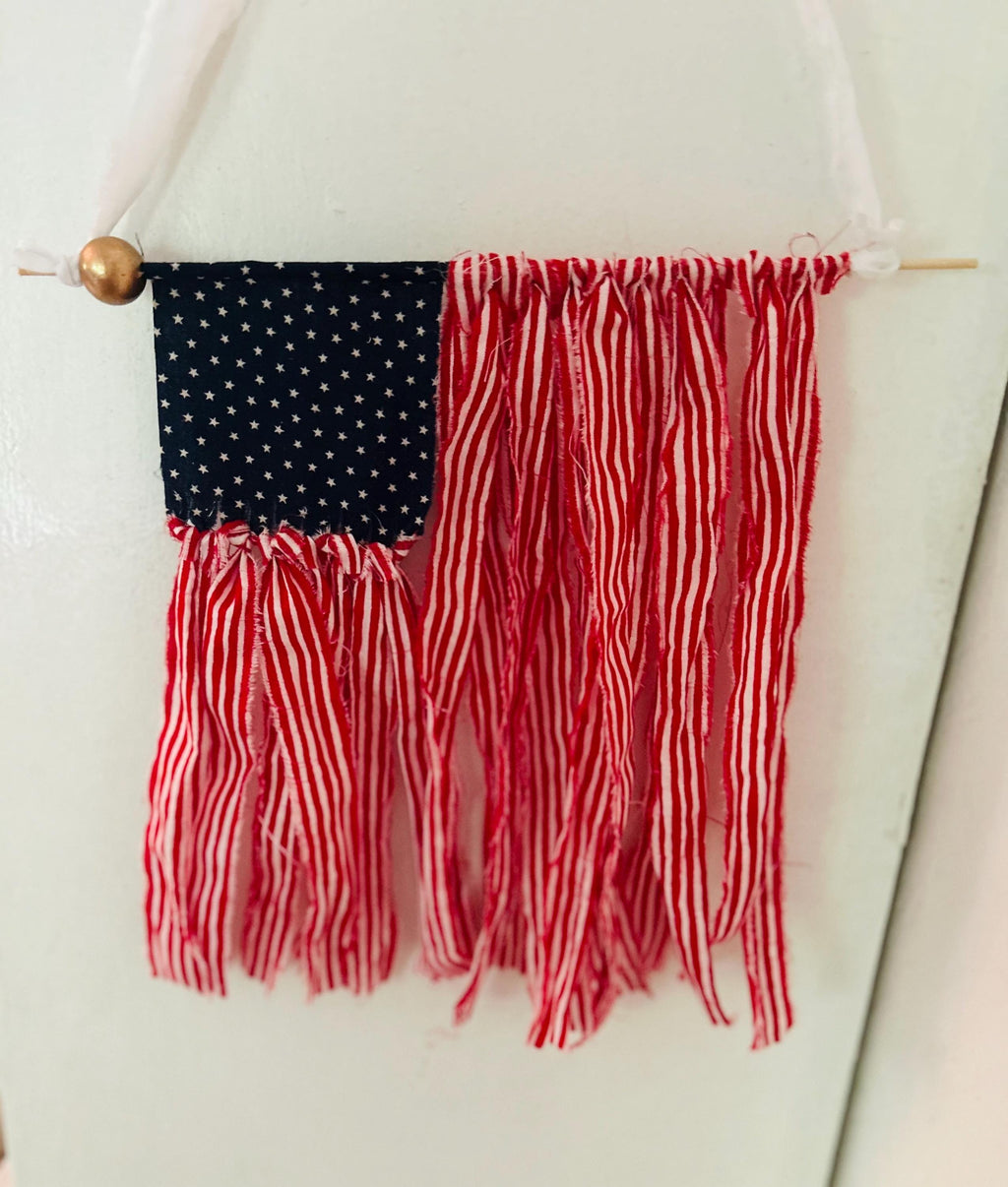 American Flag Wall Hanging, Patriotic Flag, Fabric swag, Banner, Americana, Flag wall hanging, July 4th decor, Memorial Day decor, Boho