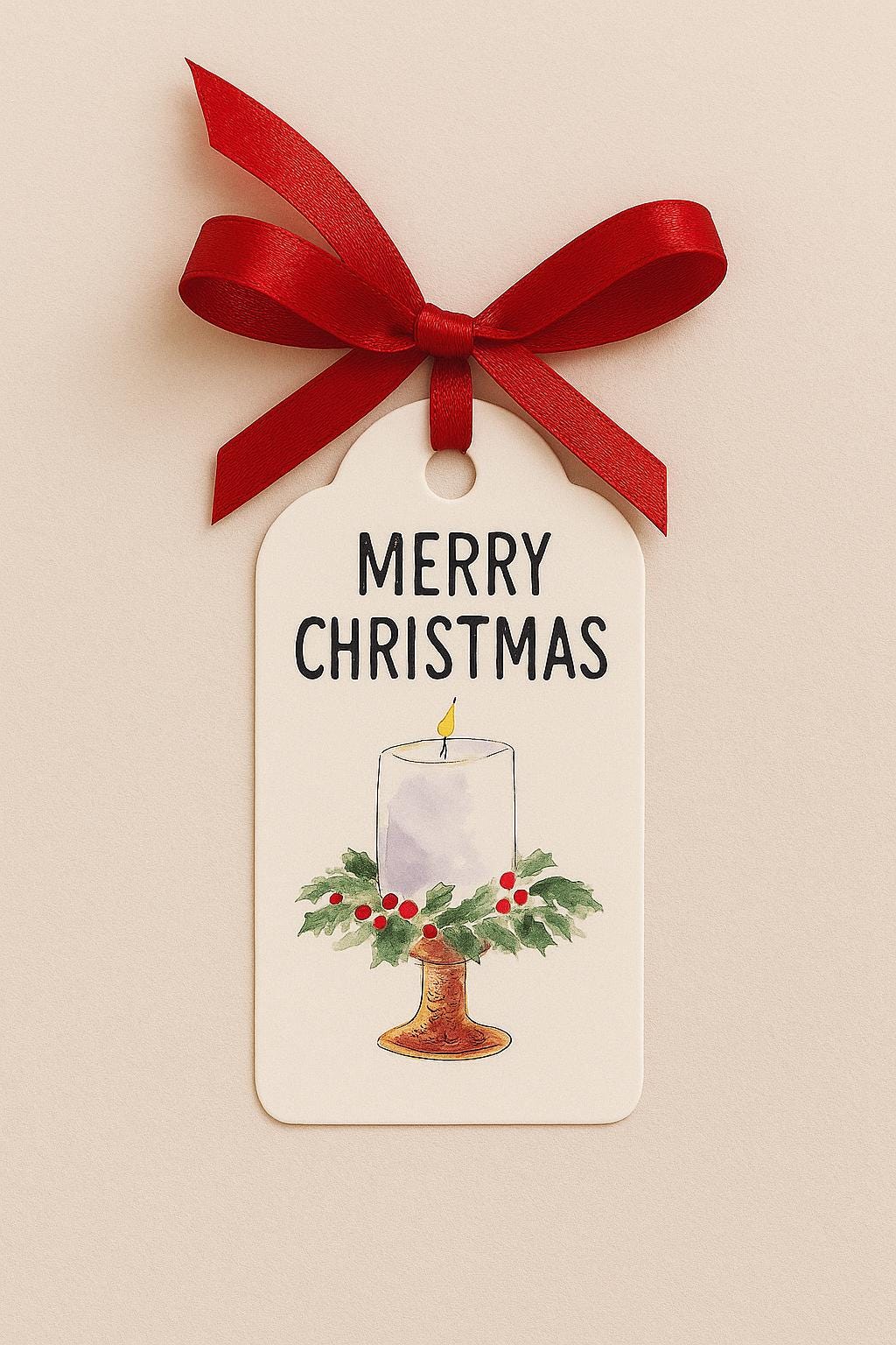 Christmas Gift Tags Printable | Rectangle & Square Candle Tags (Digital Download)