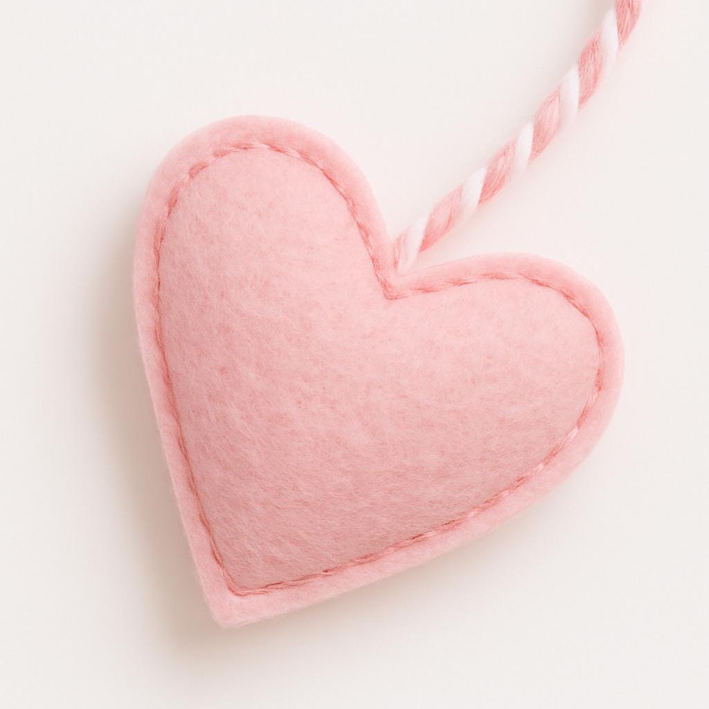 Felt Heart and Love Letter Garland, Valentines Day Decor, Handmade Red & White Felt Banner