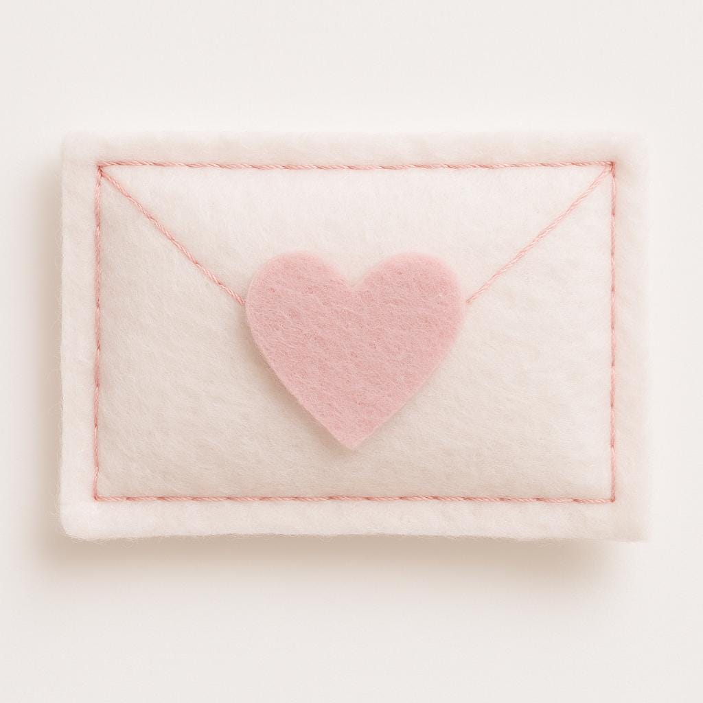 Felt Heart and Love Letter Garland, Valentines Day Decor, Handmade Red & White Felt Banner