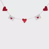 Felt Heart and Love Letter Garland, Valentines Day Decor, Handmade Red & White Felt Banner