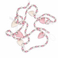 Valentine Beaded Garland with Felt Hearts | Pink & White Glass Beads | Romantic Valentine Decor | Handmade Heart Garland