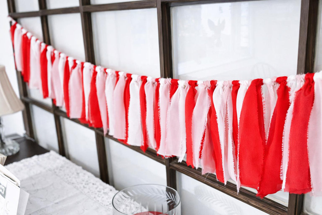 Valentine Chiffon Ribbon Garland, Fabric Garland