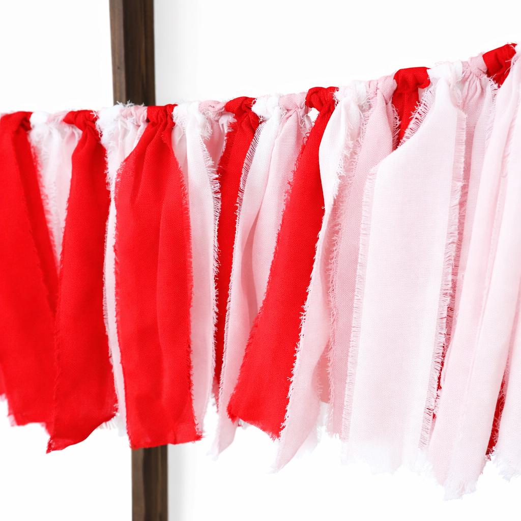 Valentine Chiffon Ribbon Garland, Fabric Garland